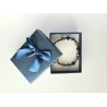 Pudełko prezentowe do różańca, bransoletki 9x7x3 cm granatowe-0113