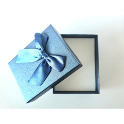 Pudełko prezentowe do różańca, bransoletki 9x7x3 cm granatowe-0113